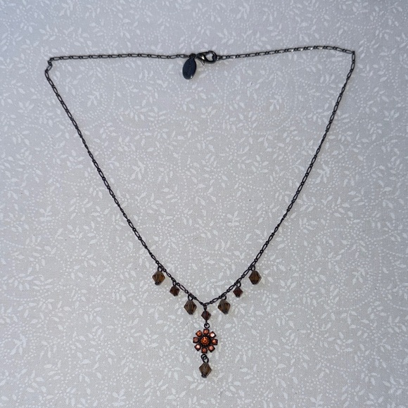 Elegant Brown Crystal Necklace - Picture 1 of 1